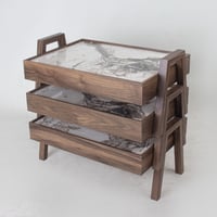 طقم طاولات خدمة ارضيه - خشبية مستطيلة