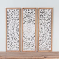 لوحة ديكور خشبية حفر من 3 قطع