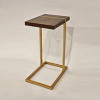 طاولة خدمة قواعد معدن سطح خشب