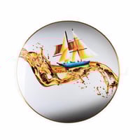 لوحة مودرن دائرية بإطار معدن ذهبي اللون قطرها 100...