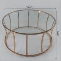 طاولات ستيل ذهبي 5 قطع وسطح زجاجي