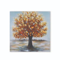 لوحة حائط عصرية كانفس - شجرة بأوراق برتقالية