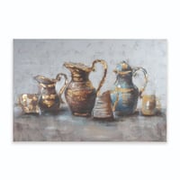 لوحة حائط عصرية كانفس برسم بارز 120سم في 80سم مزود...