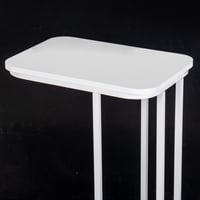 طاولة خدمة مفردة سطح خشب قواعد معدن