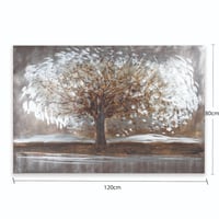 لوحة حائط عصرية كانفس برسم بارز 120سم في 80سم مزود...