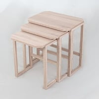 طقم طاولات خدمة سداسي خشب