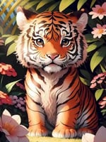 لوحات تلوين مرقمة _ Baby tiger