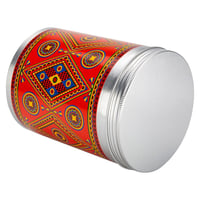 علبة بهارات الومنيوم نقش نجدي احمر سعة 2000 مل