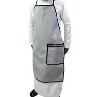 مريلة ذبح الجزار قماش PVC سهل التنظيف لون رصاصي