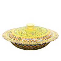 بادية شكل غضار نقشة تراثية اخضر مقاس 22سم