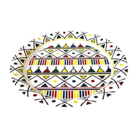 تبسي صحن ميلامين ابيض نقش القط العسيري مقاس 30 سم