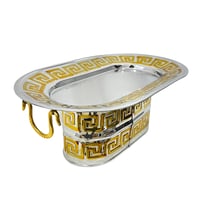 صحن فواكه ستانلس ستيل هندي بيضاوي