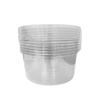 علبة بلاستيكية شفافة مع غطاء مدور 6 حبات