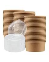 علب تقديم كرافت مع غطاء شفاف لون بني عددها 25 حبة