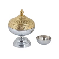 تمرية فضي غطاء منقوش هندي مقاس 12 سم