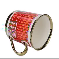 كوب شاي وقهوة بورسلين نقش القط العسيري احمر سعة 33...