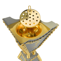 مبخرة سيفين ونخلة لون رمادي حجم كبير