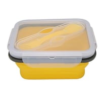 حافظة أطعمة قابلة للطي لون اصفر سيلكون 600 مل