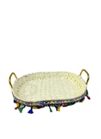 صينية خوص بيضاوي