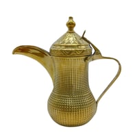 طقم دلة بغدادي مطور مربوب غطاء ذهبي منقوش