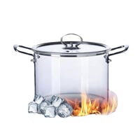 قدر طبخ زجاج حراري بغطاء مقاس2.5لتر