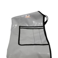 مريلة ذبح الجزار قماش PVC سهل التنظيف لون رصاصي