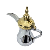 طقم دلال العساف الاصلي استانليس استيل ثقيل فضي غطا...