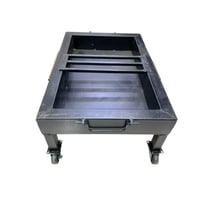 منقل حطب مستطيل متحرك بالكفرات (50 × 80 سم)