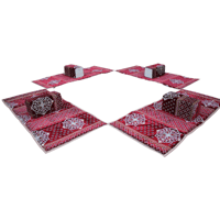 بكج جلسة متكاملة نقشة احمر مربعات لباد