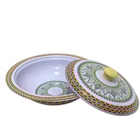 بادية شكل غضار نقشة تراثية ابيض مقاس 27سم