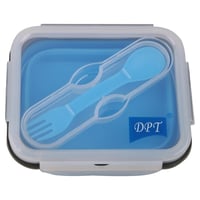 حافظة أطعمة قابلة للطي لون ازرق سيلكون 600 مل