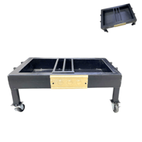 منقل حطب مستطيل متحرك بالكفرات (40 × 60 سم)