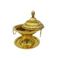 تمرية ستيل هندي ذهبي بقاعدة وغطاء مقاس 20