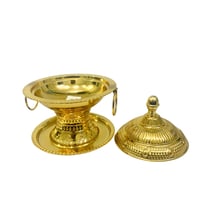 تمرية ستيل هندي ذهبي بقاعدة وغطاء مقاس 20