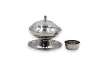 بادية تمر استيل مع كاس غطاء شفاف مقاس 12