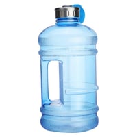 جالون ماء بلاستيك شفاف أسطوانى شكل قارورة بيد جانب...