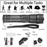 كشاف شحن قوي بطارية 1800 زووم مع 4 أوضاع إضاءة DLC...