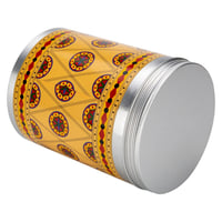 علبة بهارات الومنيوم نقش نجدي اصفر سعة 2000 مل