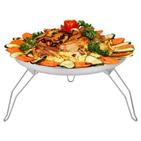 صحن بأرجل ستانلس ستيل هندي السنيدي 35 سم