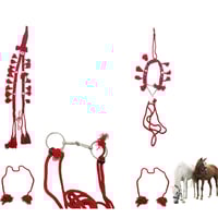 طقم زينة خيل احمر