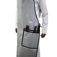 مريلة ذبح الجزار قماش PVC سهل التنظيف لون رصاصي