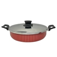 مقلى نيوفلون بغطاء استيل 28سم