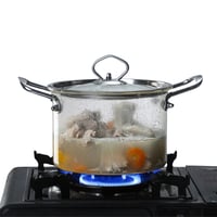 قدر طبخ زجاج حراري بغطاء مقاس4.5 لتر