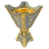 مبخرة سيفين ونخلة لون رمادي حجم كبير