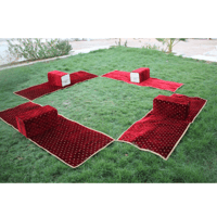 بكج جلسة متكاملة نقشة احمر منقط مع شنطة للحفظ