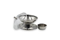 بادية تمر استيل مع كاس غطاء شفاف مقاس 12