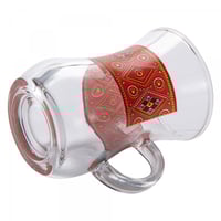 طقم بيالات شاي نقش نجدي احمر