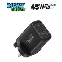 مور باور شاحن منزلي 45 واط 2 منفذ PD