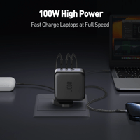 شاحن جداري JODA بقوة 100 واط بثلاث منافذ تايب سي -...