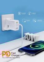 فيش جداري ذكي مبتكر مخرج ايفون وتايب سي 30 واط